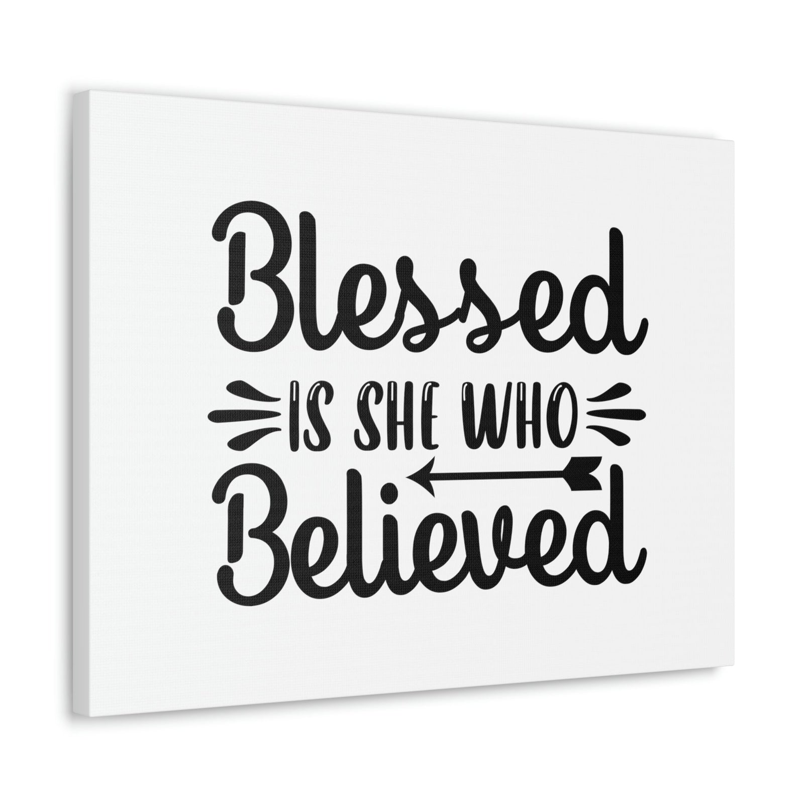 Scripture Walls Blessed Is She Who Believed Luke 1:45 Left Arrow Christian Wall Art Bible Verse Print Ready to Hang Unframed-Express Your Love Gifts