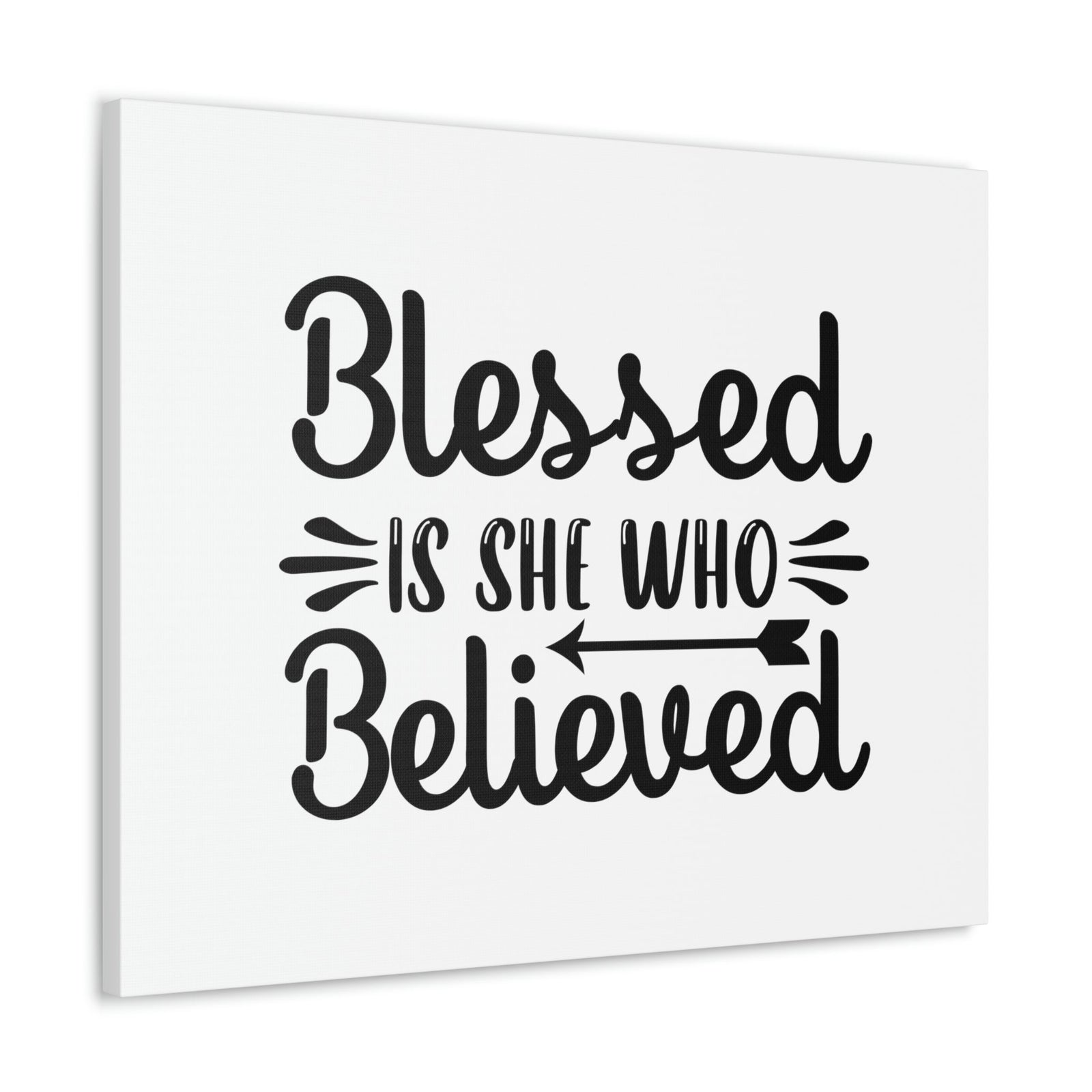 Scripture Walls Blessed Is She Who Believed Luke 1:45 Left Arrow Christian Wall Art Bible Verse Print Ready to Hang Unframed-Express Your Love Gifts