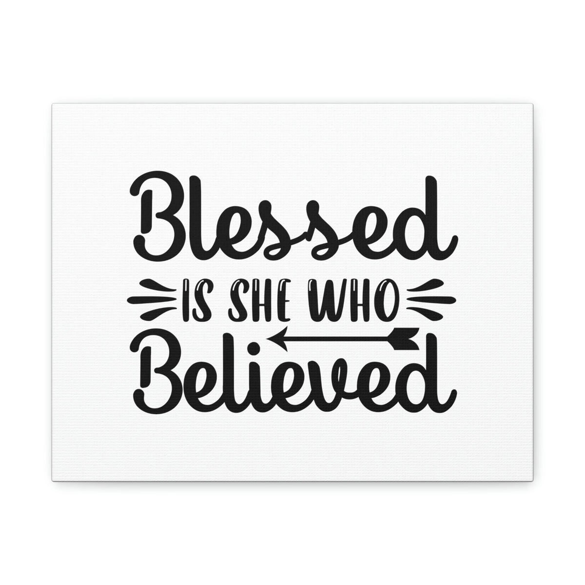 Scripture Walls Blessed Is She Who Believed Luke 1:45 Left Arrow Christian Wall Art Bible Verse Print Ready to Hang Unframed-Express Your Love Gifts