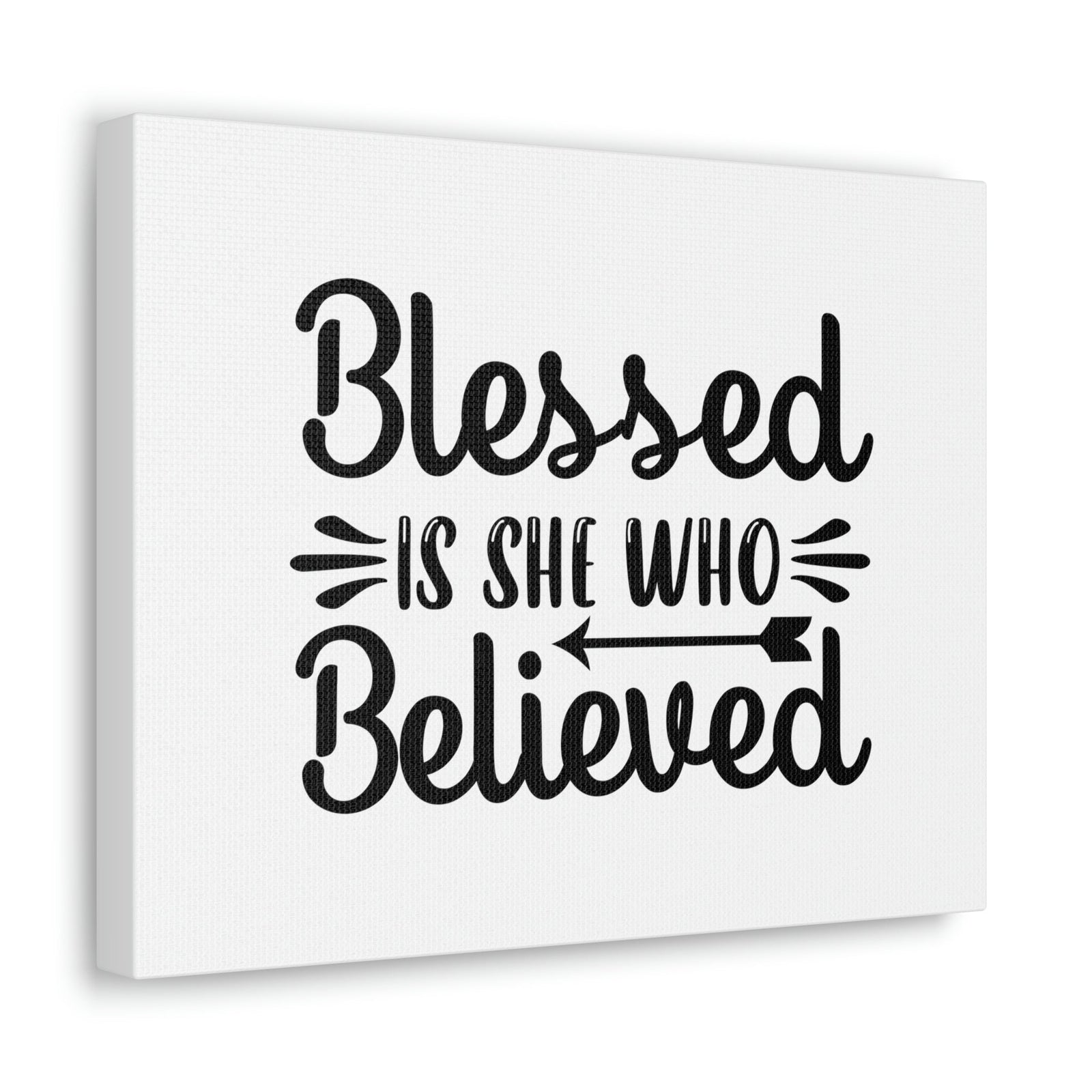 Scripture Walls Blessed Is She Who Believed Luke 1:45 Left Arrow Christian Wall Art Bible Verse Print Ready to Hang Unframed-Express Your Love Gifts