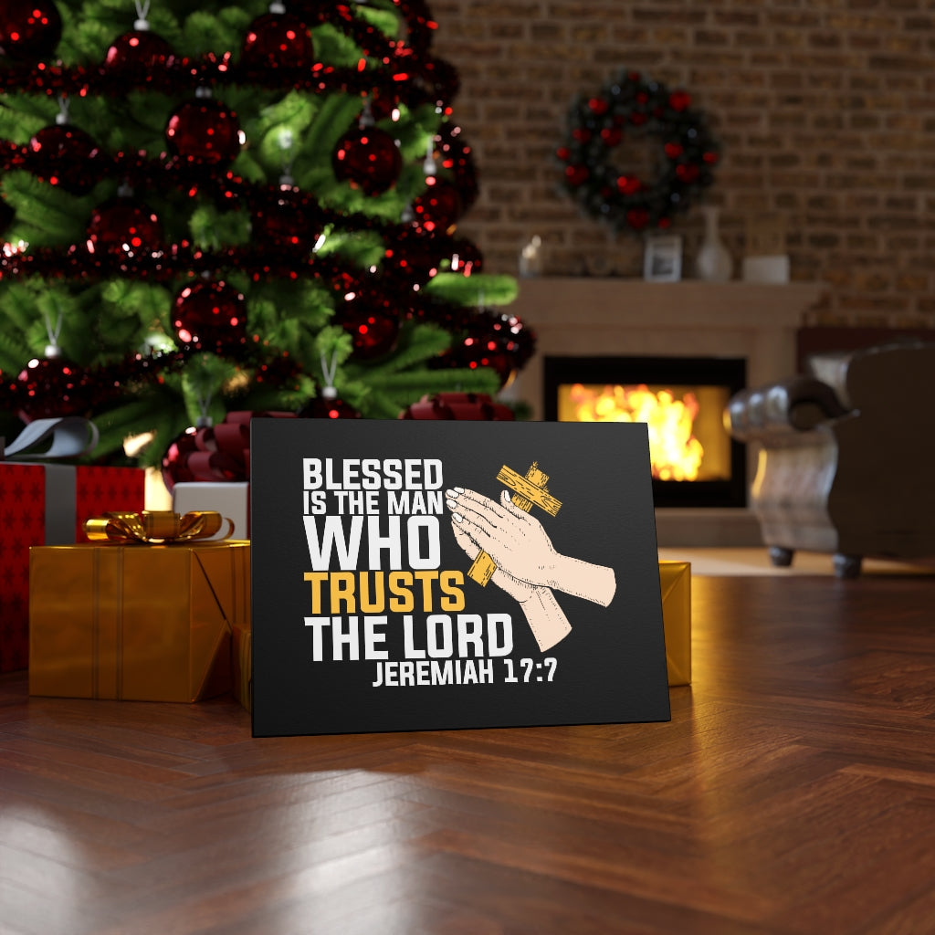 Scripture Walls Blessed Is The Man Jeremiah 17:7 Bible Verse Canvas Christian Wall Art Ready to Hang Unframed-Express Your Love Gifts