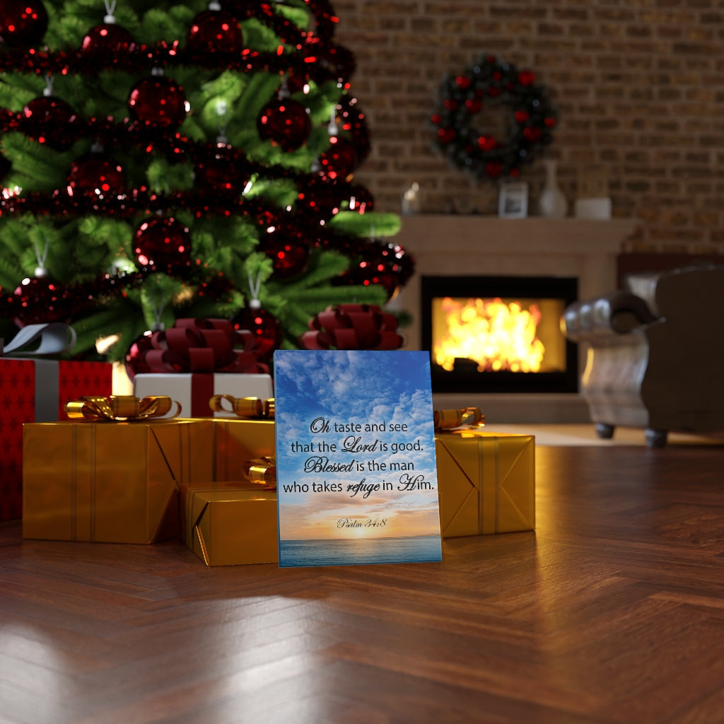 Scripture Walls Blessed is The Man Psalm 34:8 Bible Verse Canvas Christian Wall Art Ready to Hang Unframed-Express Your Love Gifts