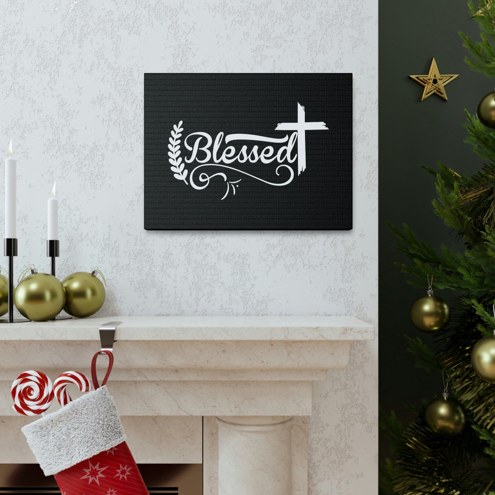 Scripture Walls Blessed Jeremiah 17:7 Laurel Black Christian Wall Art Bible Verse Print Ready to Hang Unframed-Express Your Love Gifts
