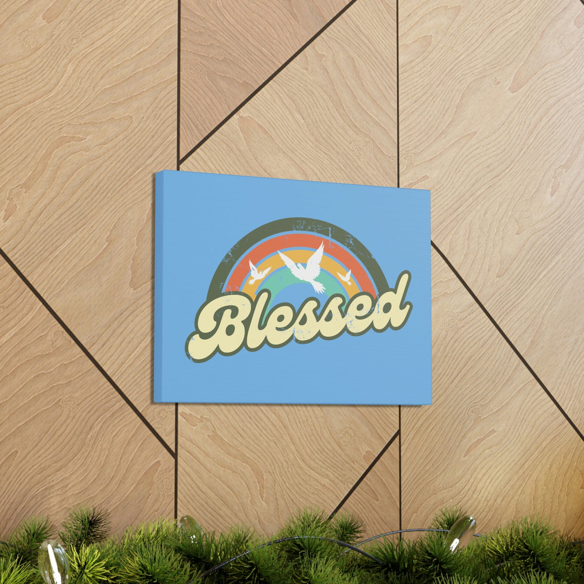 Scripture Walls Blessed Jeremiah 17:7 Three Doves Rainbow Christian Wall Art Bible Verse Print Ready to Hang Unframed-Express Your Love Gifts