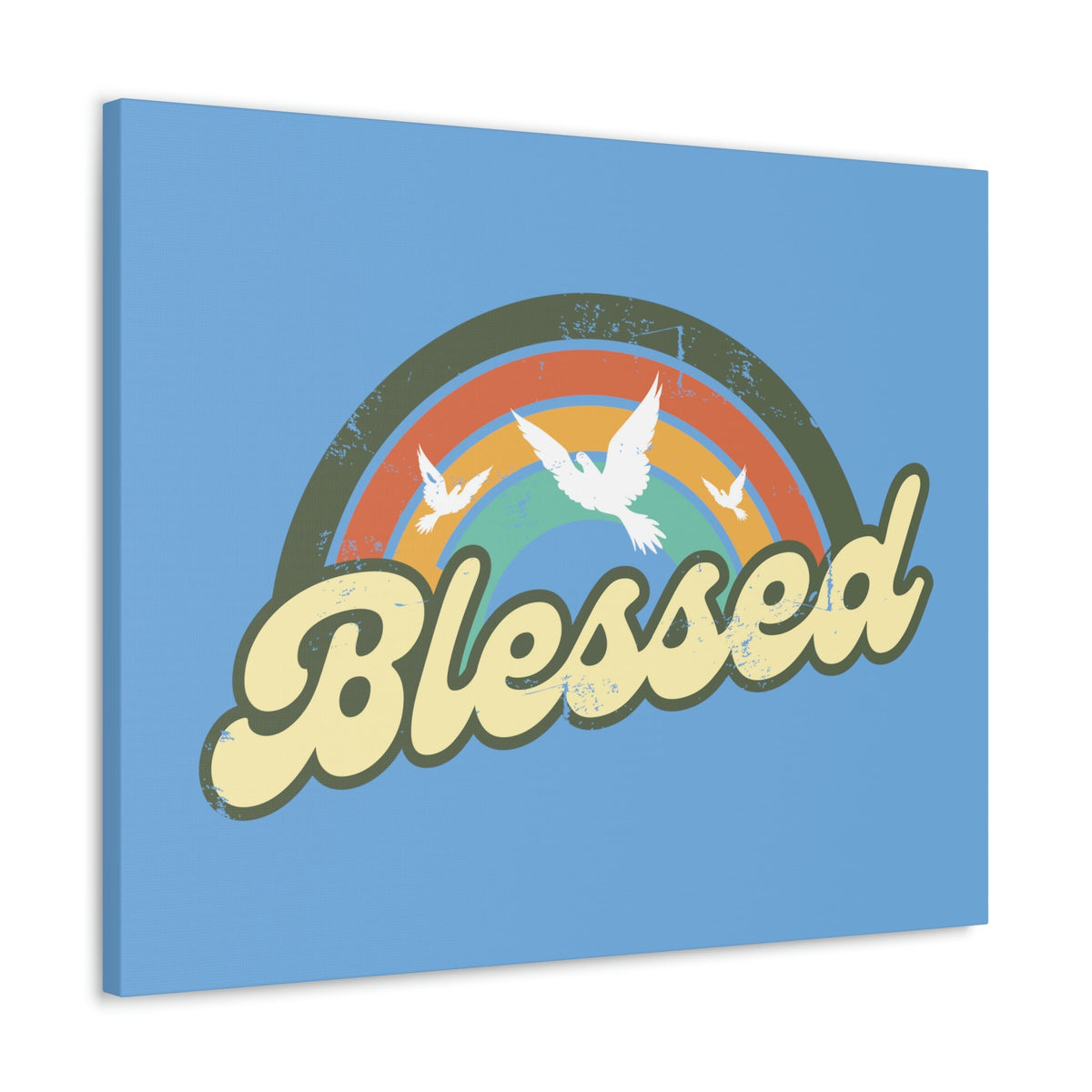 Scripture Walls Blessed Jeremiah 17:7 Three Doves Rainbow Christian Wall Art Bible Verse Print Ready to Hang Unframed-Express Your Love Gifts