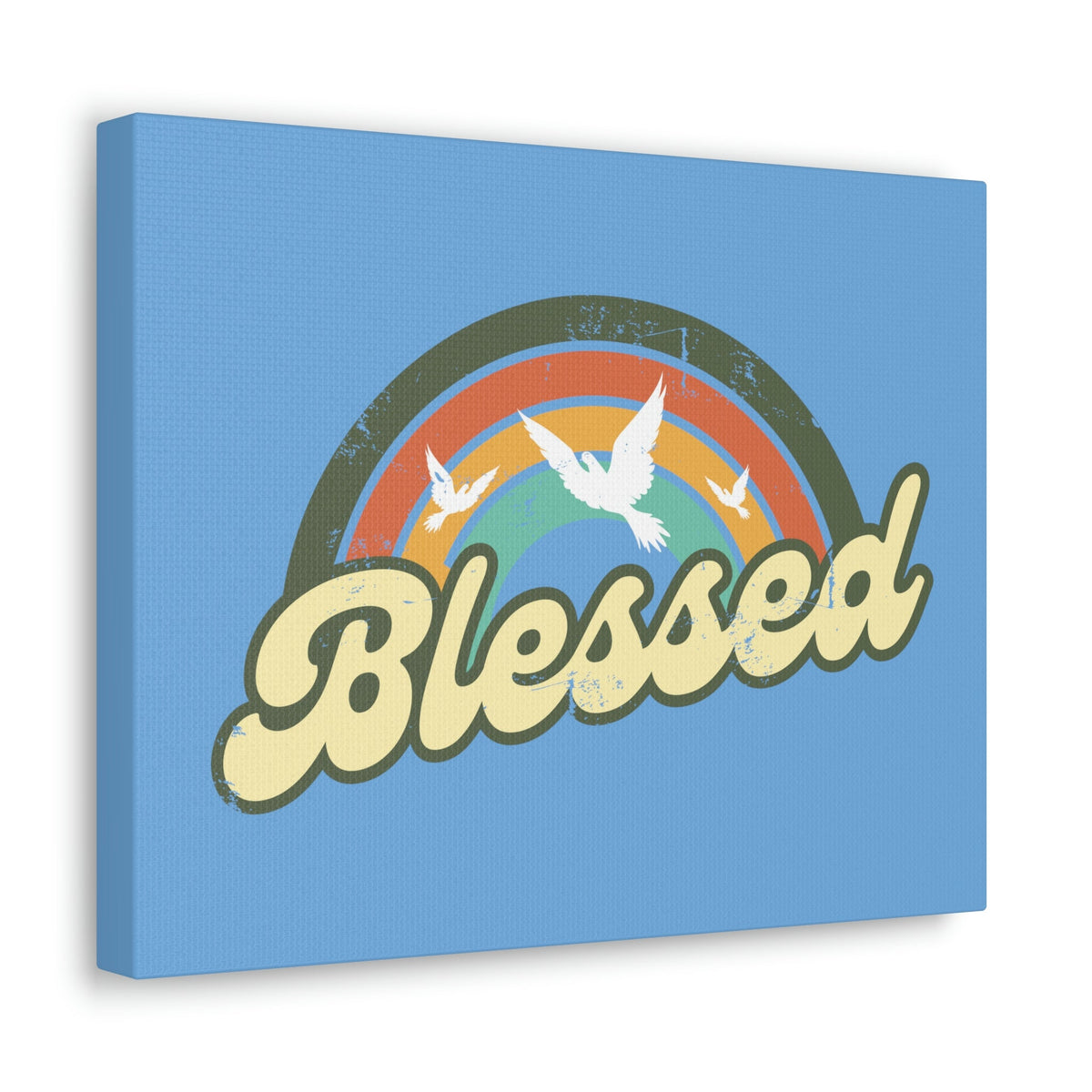 Scripture Walls Blessed Jeremiah 17:7 Three Doves Rainbow Christian Wall Art Bible Verse Print Ready to Hang Unframed-Express Your Love Gifts