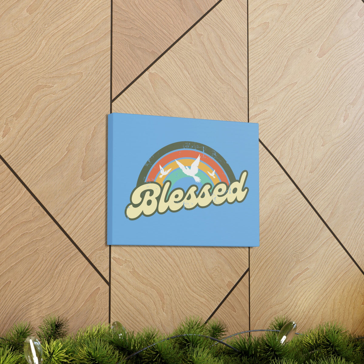 Scripture Walls Blessed Jeremiah 17:7 Three Doves Rainbow Christian Wall Art Bible Verse Print Ready to Hang Unframed-Express Your Love Gifts