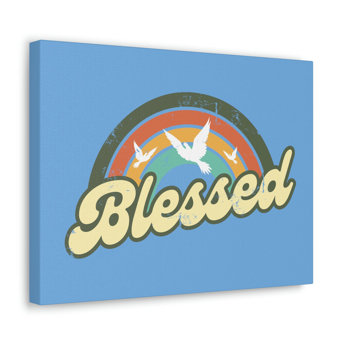 Scripture Walls Blessed Jeremiah 17:7 Three Doves Rainbow Christian Wall Art Bible Verse Print Ready to Hang Unframed-Express Your Love Gifts