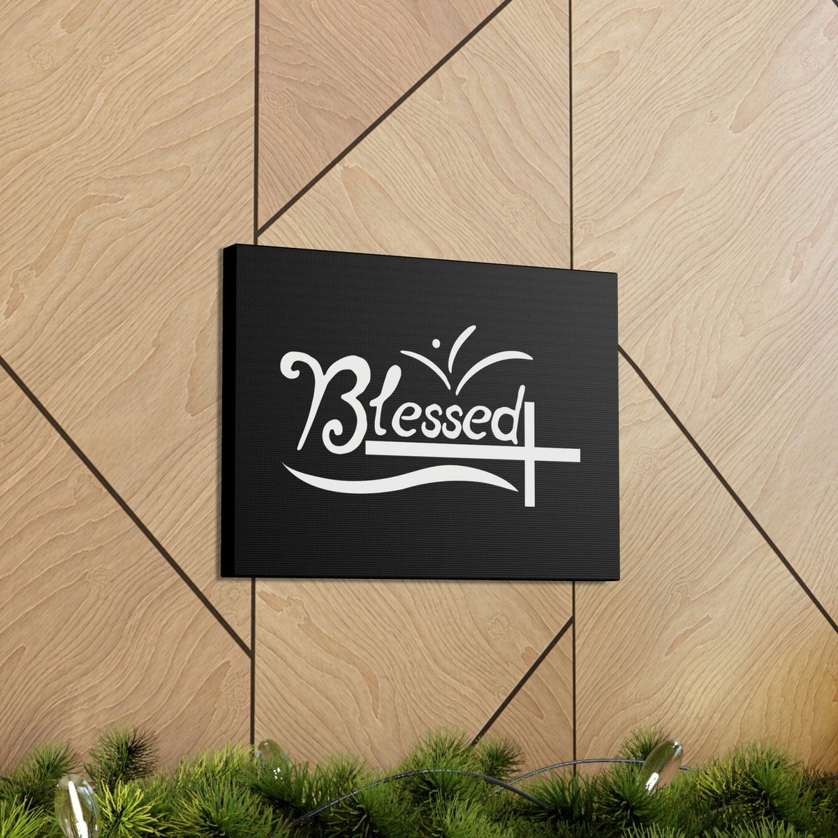 Scripture Walls Blessed Jeremiah 17:7 White Cross Black Christian Wall Art Bible Verse Print Ready to Hang Unframed-Express Your Love Gifts
