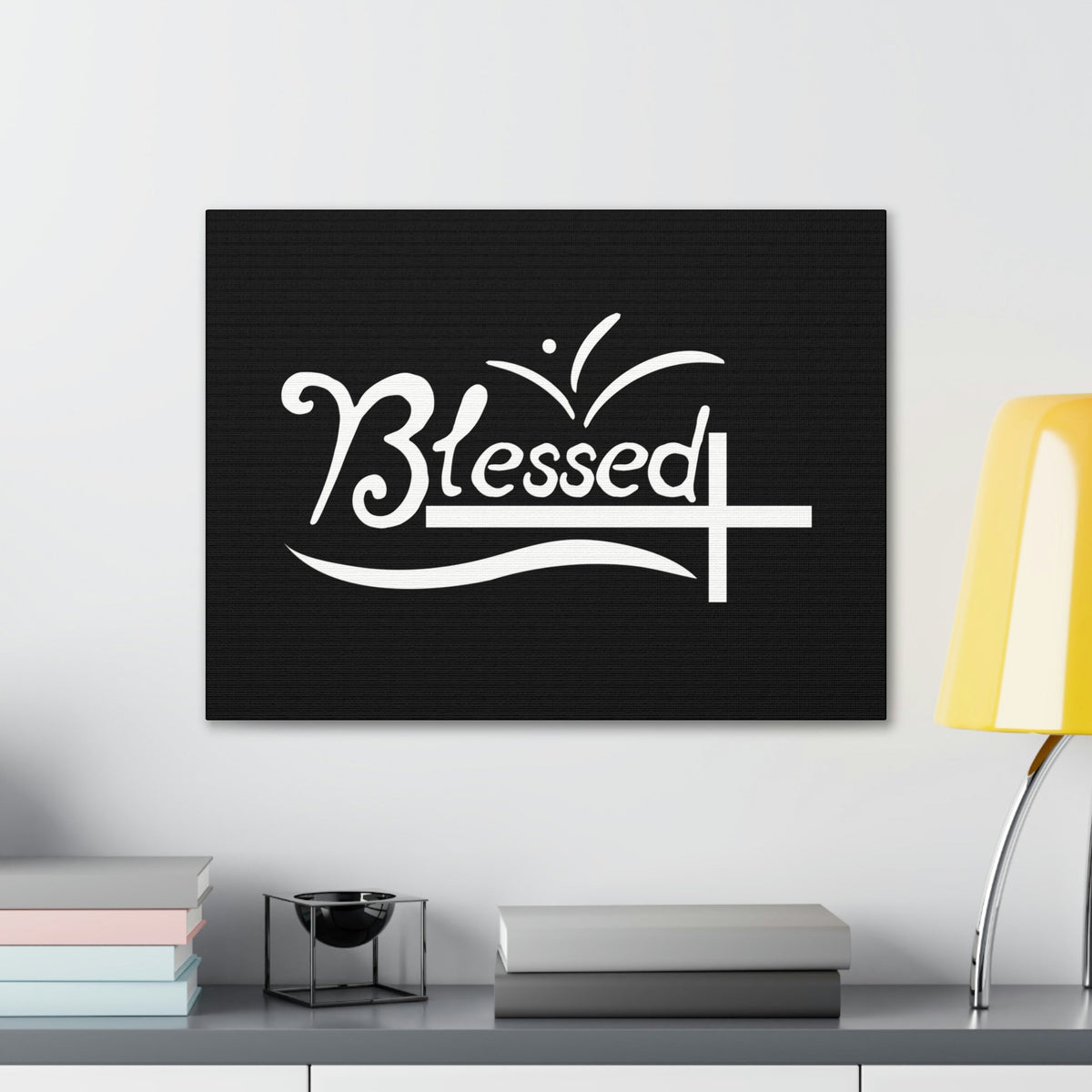 Scripture Walls Blessed Jeremiah 17:7 White Cross Black Christian Wall Art Bible Verse Print Ready to Hang Unframed-Express Your Love Gifts