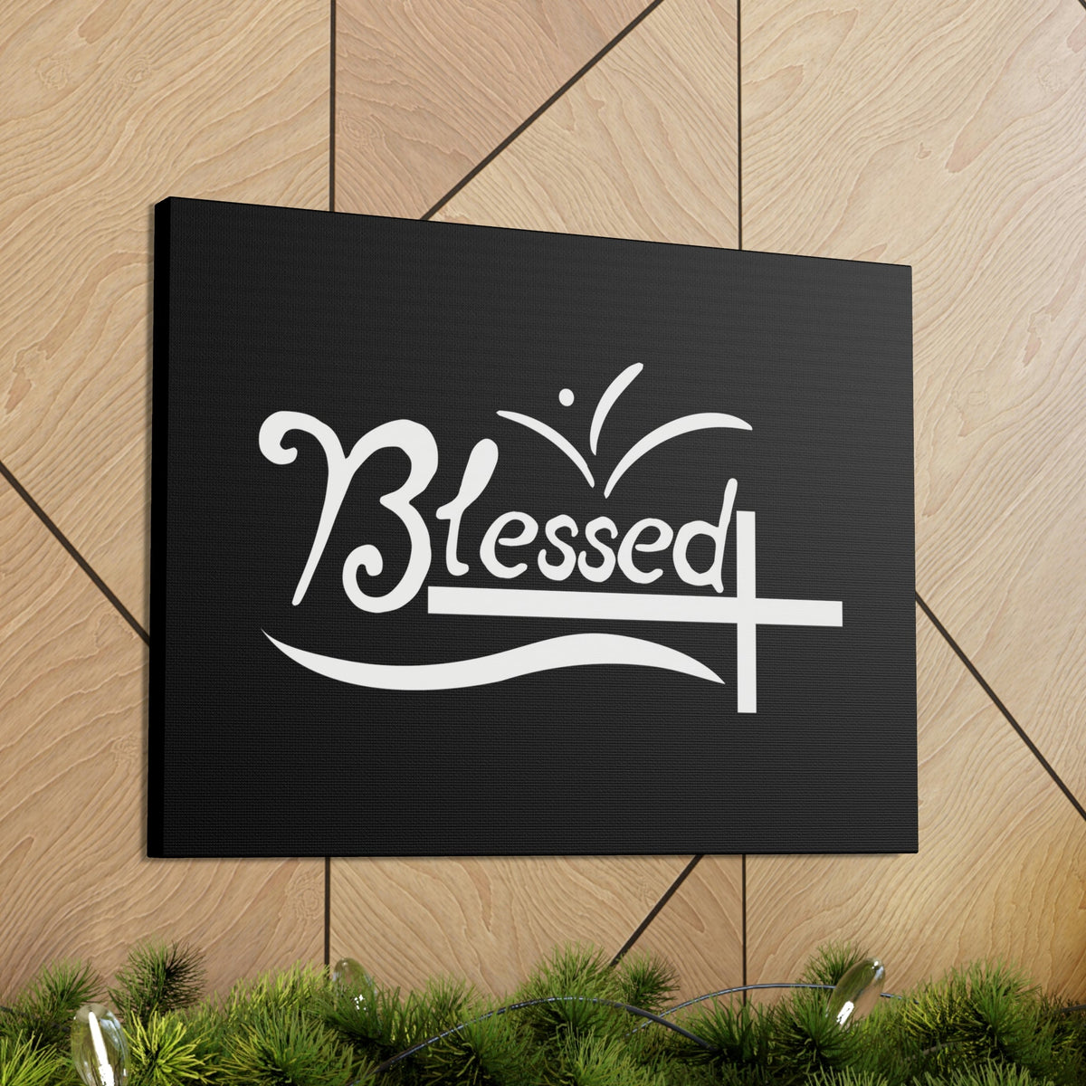 Scripture Walls Blessed Jeremiah 17:7 White Cross Black Christian Wall Art Bible Verse Print Ready to Hang Unframed-Express Your Love Gifts