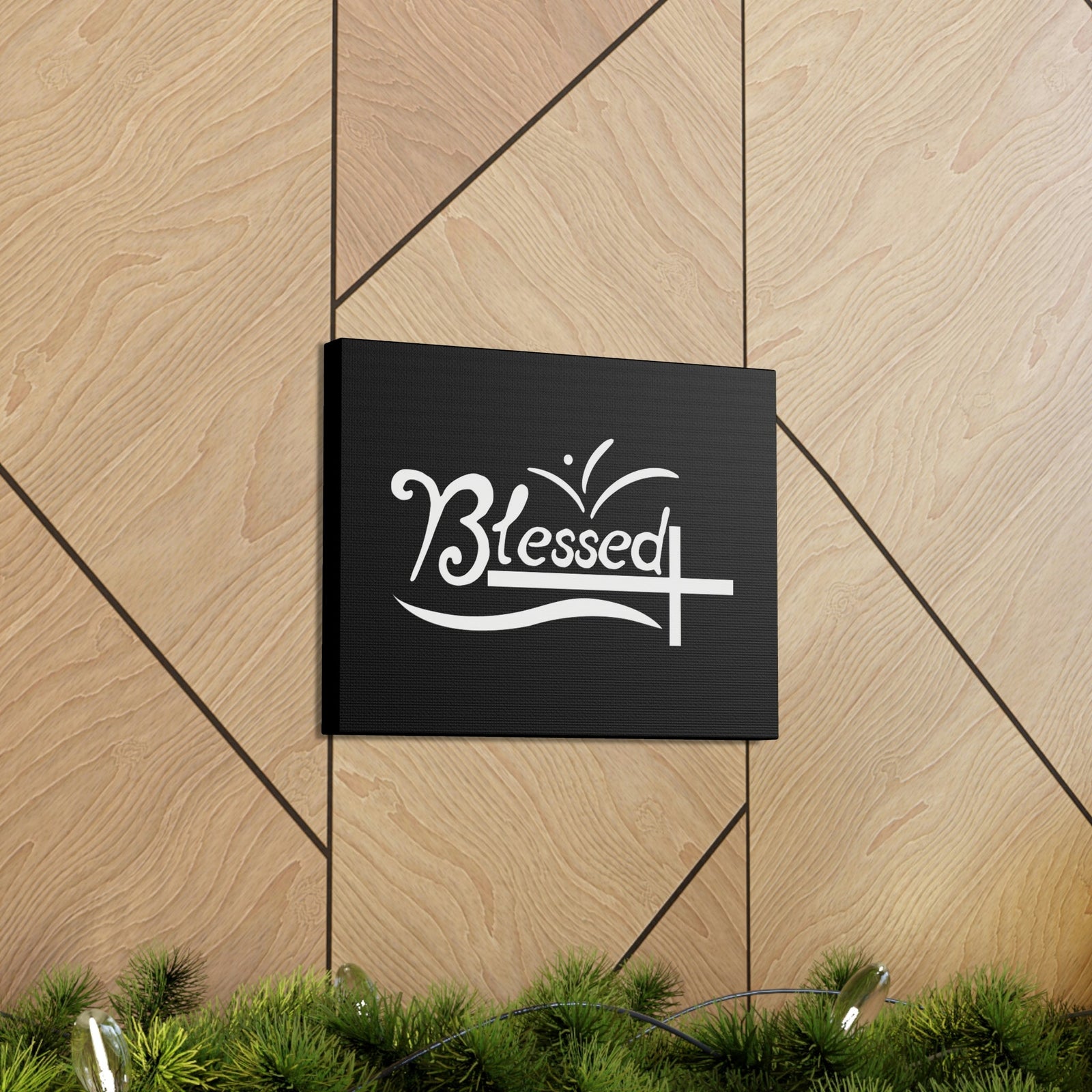 Scripture Walls Blessed Jeremiah 17:7 White Cross Black Christian Wall Art Bible Verse Print Ready to Hang Unframed-Express Your Love Gifts