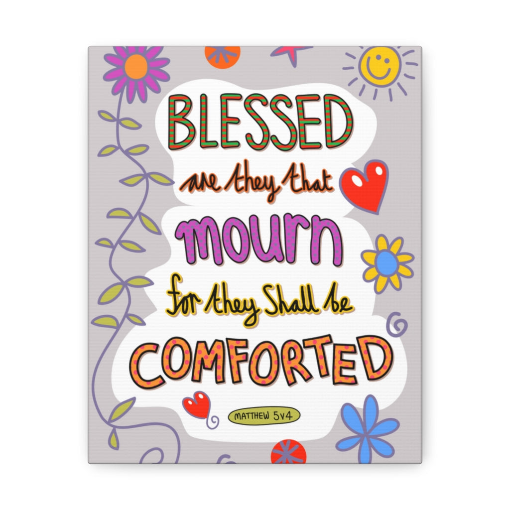 Scripture Walls Blessed Matthew 5:4 Bible Verse Canvas Christian Wall Art Ready to Hang Unframed-Express Your Love Gifts