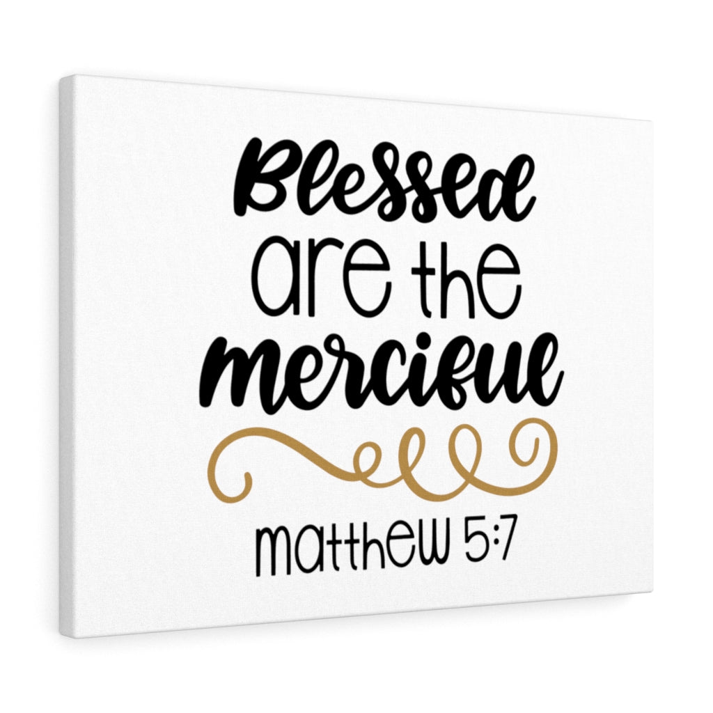 Scripture Walls Blessed Merciful Matthew 5:7 Bible Verse Canvas Christian Wall Art Ready to Hang Unframed-Express Your Love Gifts