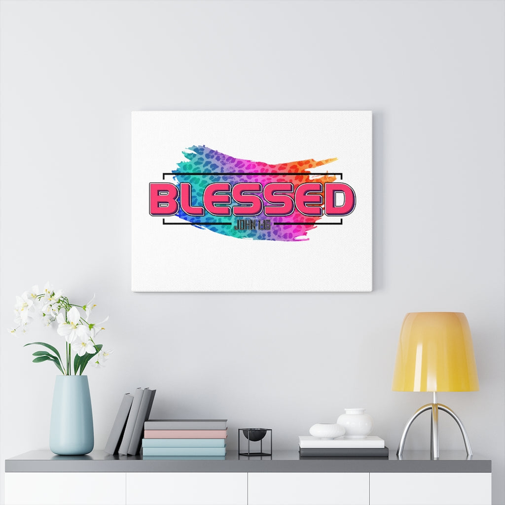 Scripture Walls Blessed Rainbow John 1:16 Bible Verse Canvas Christian Wall Art Ready to Hang Unframed-Express Your Love Gifts