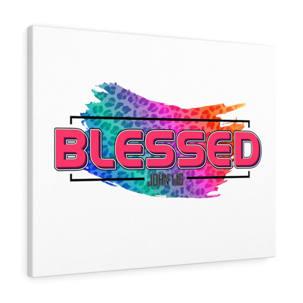 Scripture Walls Blessed Rainbow John 1:16 Bible Verse Canvas Christian Wall Art Ready to Hang Unframed-Express Your Love Gifts