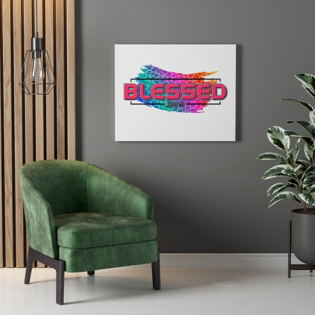 Scripture Walls Blessed Rainbow John 1:16 Bible Verse Canvas Christian Wall Art Ready to Hang Unframed-Express Your Love Gifts