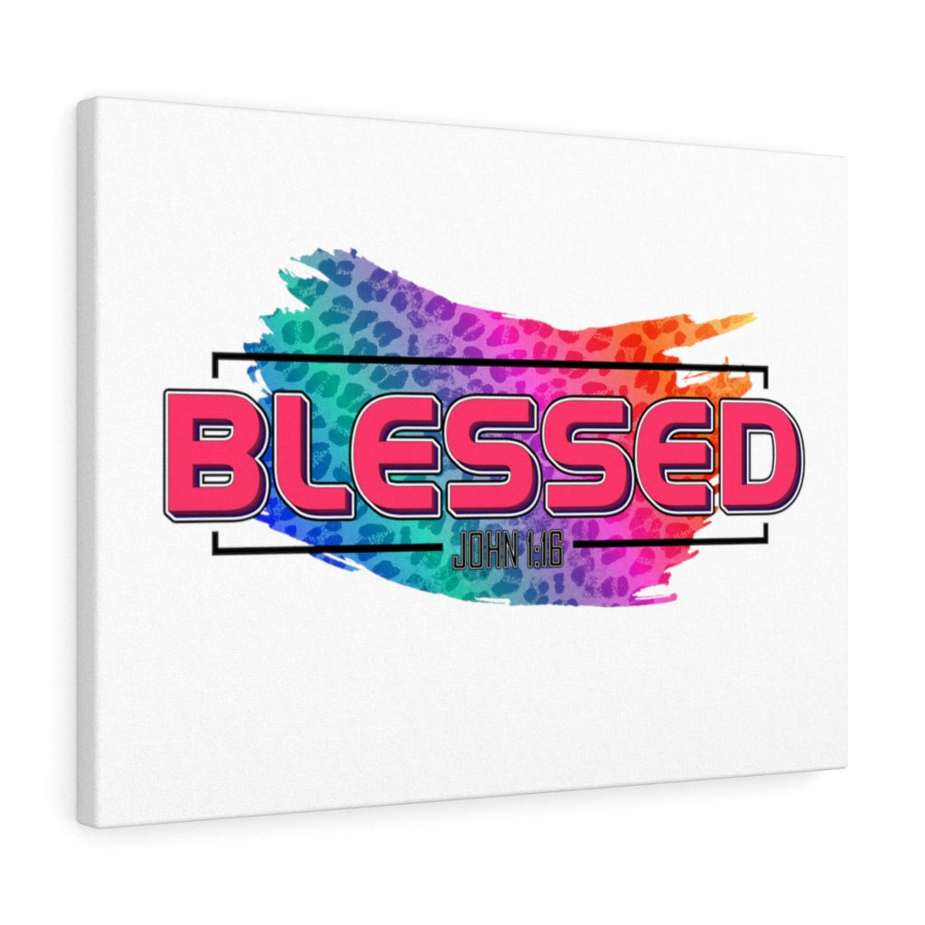 Scripture Walls Blessed Rainbow John 1:16 Bible Verse Canvas Christian Wall Art Ready to Hang Unframed-Express Your Love Gifts