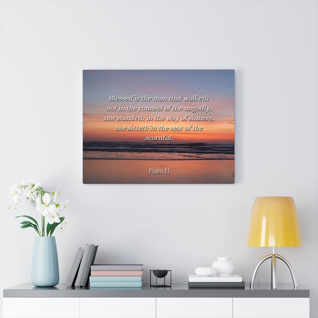 Scripture Walls Blessed Sky Psalm 1:1 Bible Verse Canvas Christian Wall Art Ready to Hang Unframed-Express Your Love Gifts