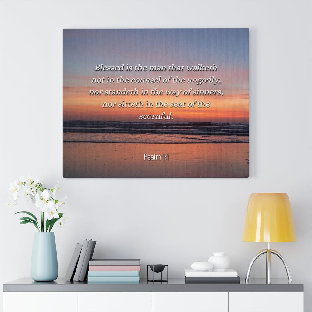 Scripture Walls Blessed Sky Psalm 1:1 Bible Verse Canvas Christian Wall Art Ready to Hang Unframed-Express Your Love Gifts