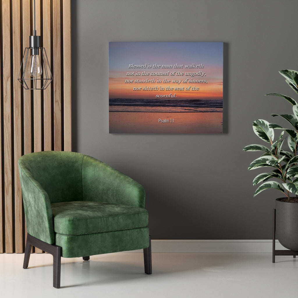 Scripture Walls Blessed Sky Psalm 1:1 Bible Verse Canvas Christian Wall Art Ready to Hang Unframed-Express Your Love Gifts