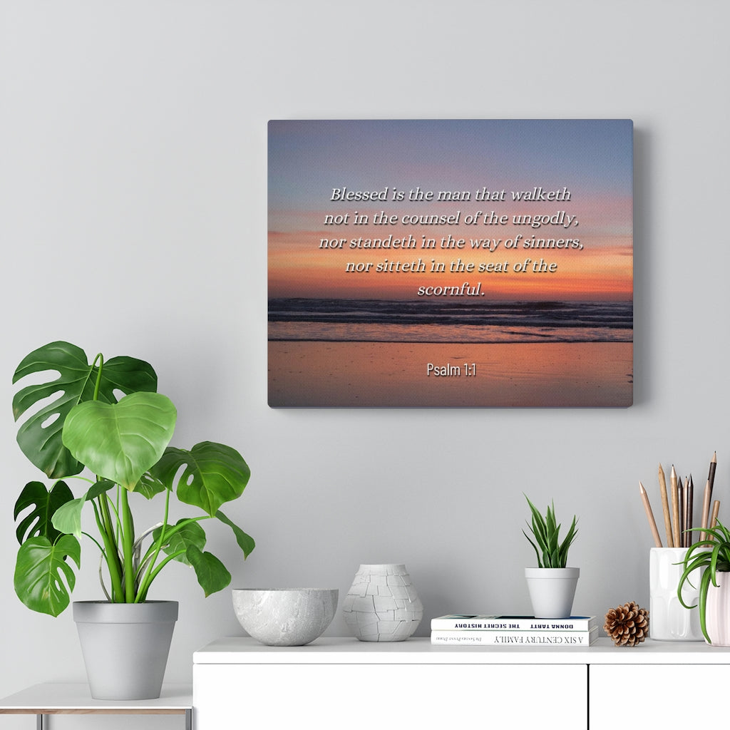 Scripture Walls Blessed Sky Psalm 1:1 Bible Verse Canvas Christian Wall Art Ready to Hang Unframed-Express Your Love Gifts