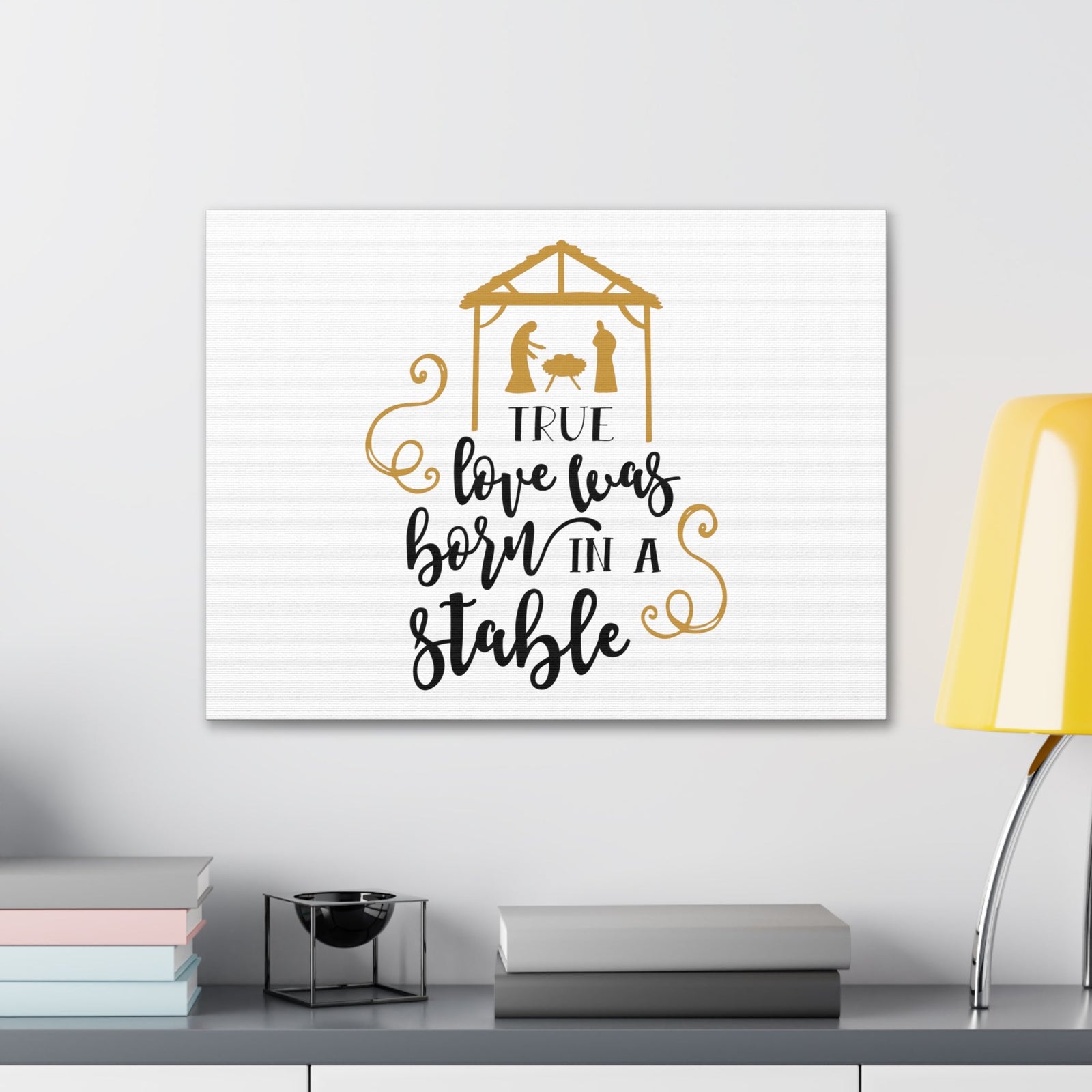 Scripture Walls Born In A Stable 1 John 4:8 Christian Wall Art Bible Verse Print Ready to Hang Unframed-Express Your Love Gifts