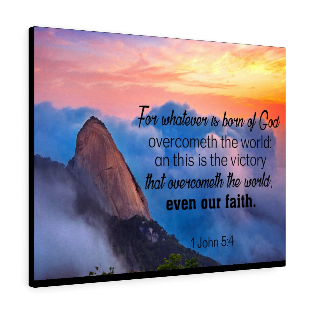 Scripture Walls Born of God 1 John 5:4 Bible Verse Canvas Christian Wall Art Ready to Hang Unframed-Express Your Love Gifts