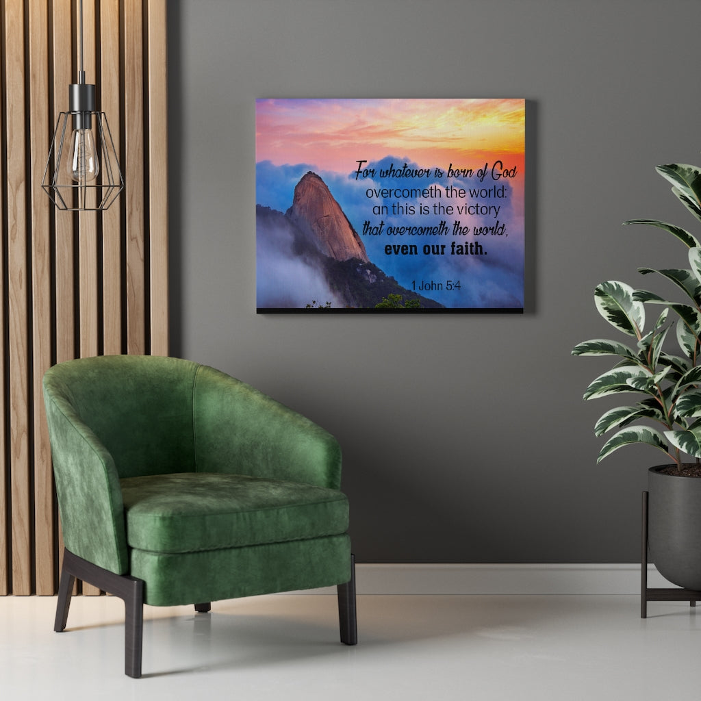 Scripture Walls Born of God 1 John 5:4 Bible Verse Canvas Christian Wall Art Ready to Hang Unframed-Express Your Love Gifts