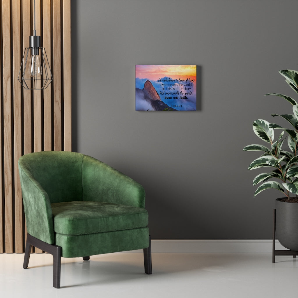 Scripture Walls Born of God 1 John 5:4 Bible Verse Canvas Christian Wall Art Ready to Hang Unframed-Express Your Love Gifts