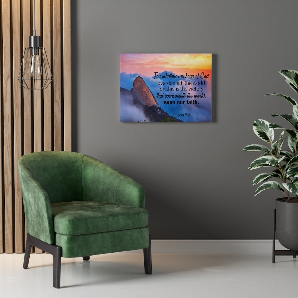 Scripture Walls Born of God 1 John 5:4 Bible Verse Canvas Christian Wall Art Ready to Hang Unframed-Express Your Love Gifts