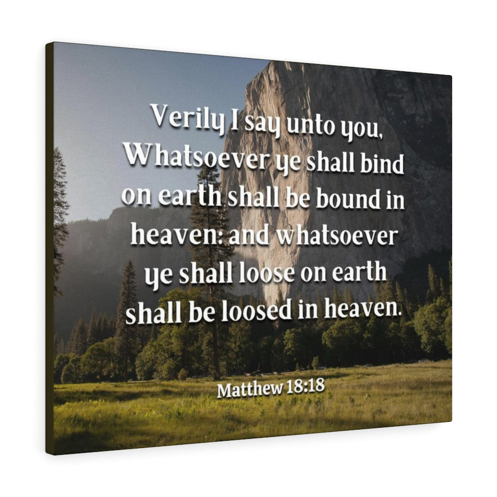 Scripture Walls Bound In Heaven Matthew 18:18 Bible Verse Canvas Christian Wall Art Ready to Hang Unframed-Express Your Love Gifts