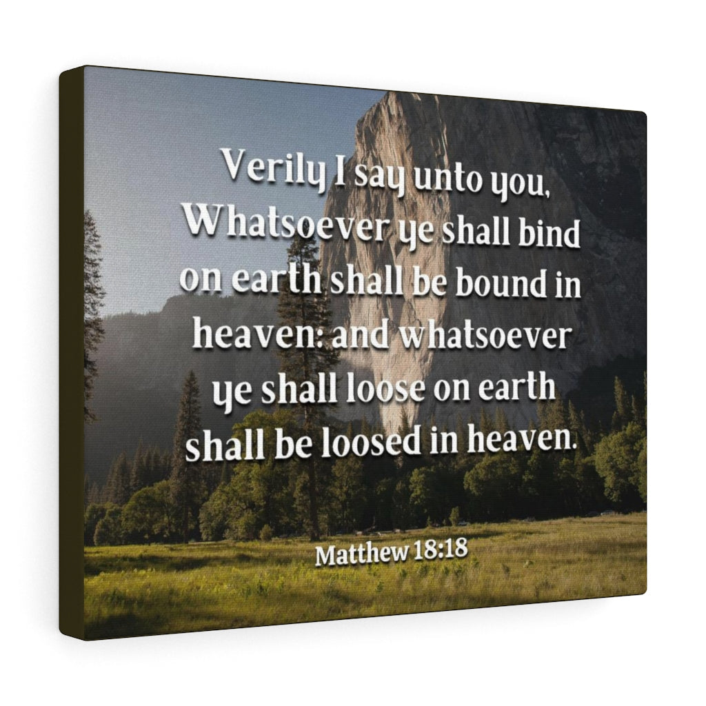 Scripture Walls Bound In Heaven Matthew 18:18 Bible Verse Canvas Christian Wall Art Ready to Hang Unframed-Express Your Love Gifts