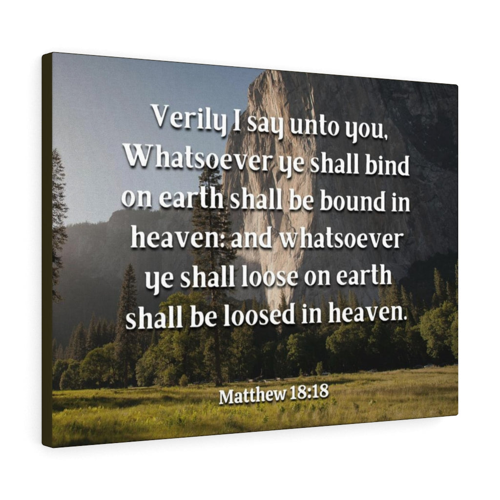 Scripture Walls Bound In Heaven Matthew 18:18 Bible Verse Canvas Christian Wall Art Ready to Hang Unframed-Express Your Love Gifts