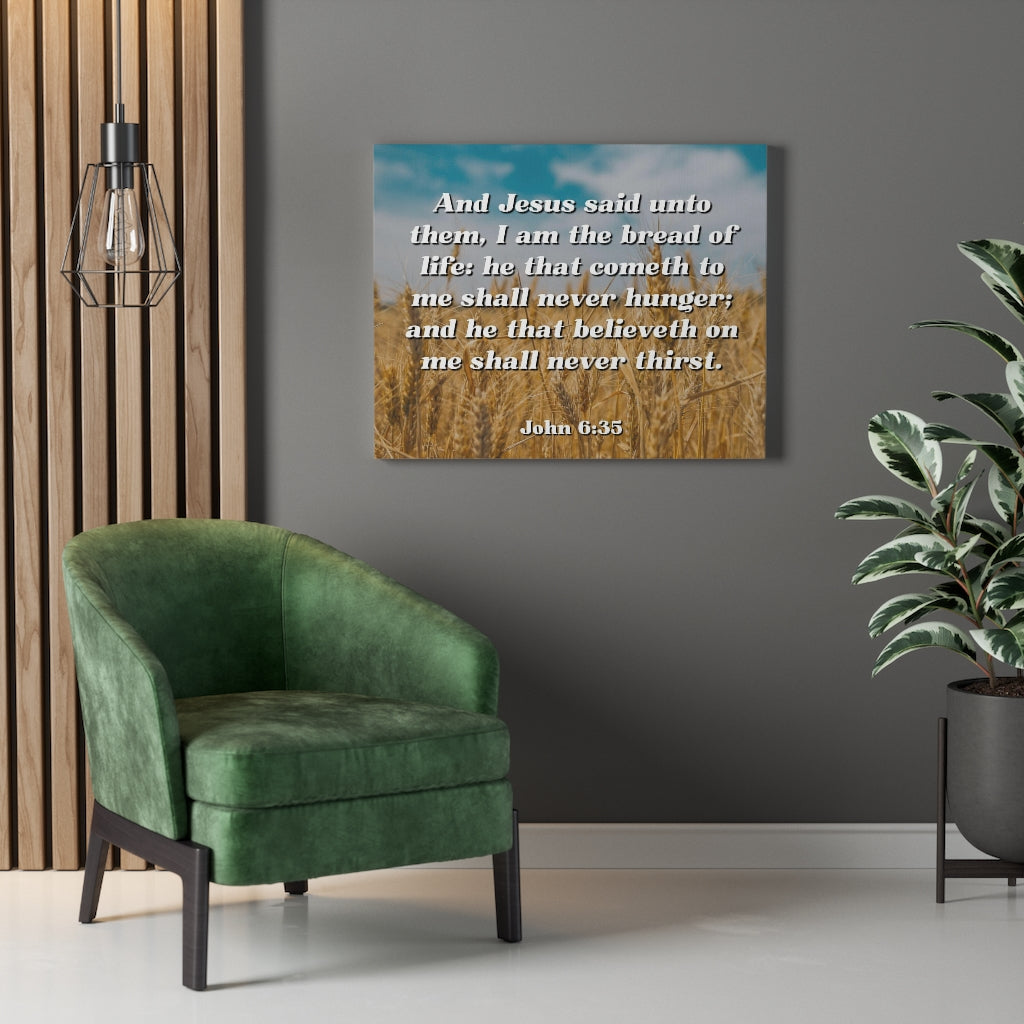 Scripture Walls Bread Of Life John 6:35 Bible Verse Canvas Christian Wall Art Ready to Hang Unframed-Express Your Love Gifts