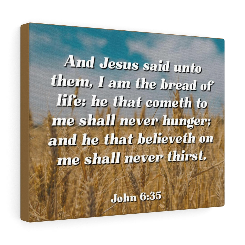 Scripture Walls Bread Of Life John 6:35 Bible Verse Canvas Christian Wall Art Ready to Hang Unframed-Express Your Love Gifts