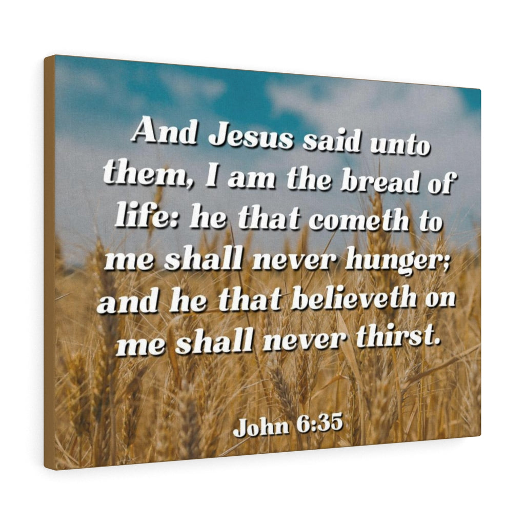 Scripture Walls Bread Of Life John 6:35 Bible Verse Canvas Christian Wall Art Ready to Hang Unframed-Express Your Love Gifts