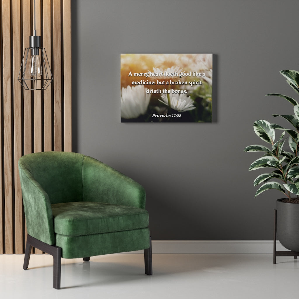 Scripture Walls Broken Spirit Proverbs 17:22 Bible Verse Canvas Christian Wall Art Ready to Hang Unframed-Express Your Love Gifts