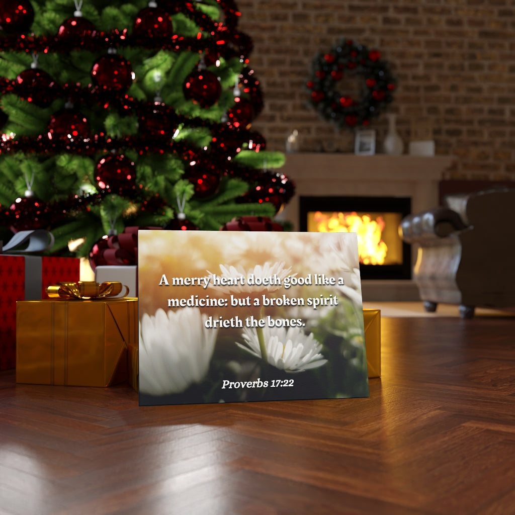 Scripture Walls Broken Spirit Proverbs 17:22 Bible Verse Canvas Christian Wall Art Ready to Hang Unframed-Express Your Love Gifts