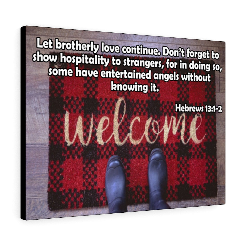Scripture Walls Brotherly Love Hebrews 13:1-2 Bible Verse Canvas Christian Wall Art Ready to Hang Unframed-Express Your Love Gifts