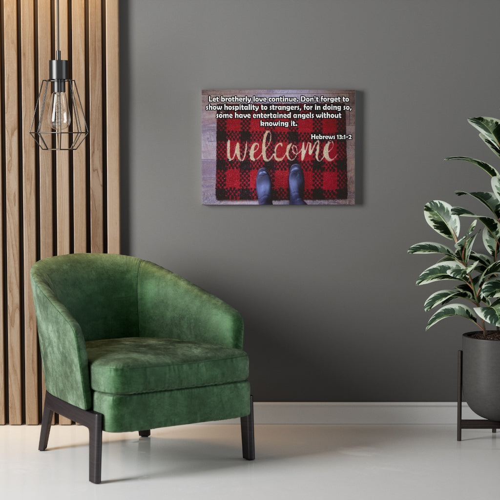 Scripture Walls Brotherly Love Hebrews 13:1-2 Bible Verse Canvas Christian Wall Art Ready to Hang Unframed-Express Your Love Gifts