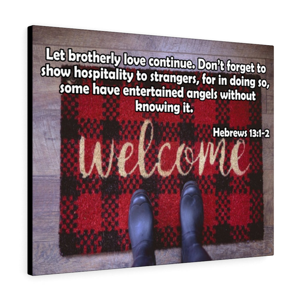 Scripture Walls Brotherly Love Hebrews 13:1-2 Bible Verse Canvas Christian Wall Art Ready to Hang Unframed-Express Your Love Gifts