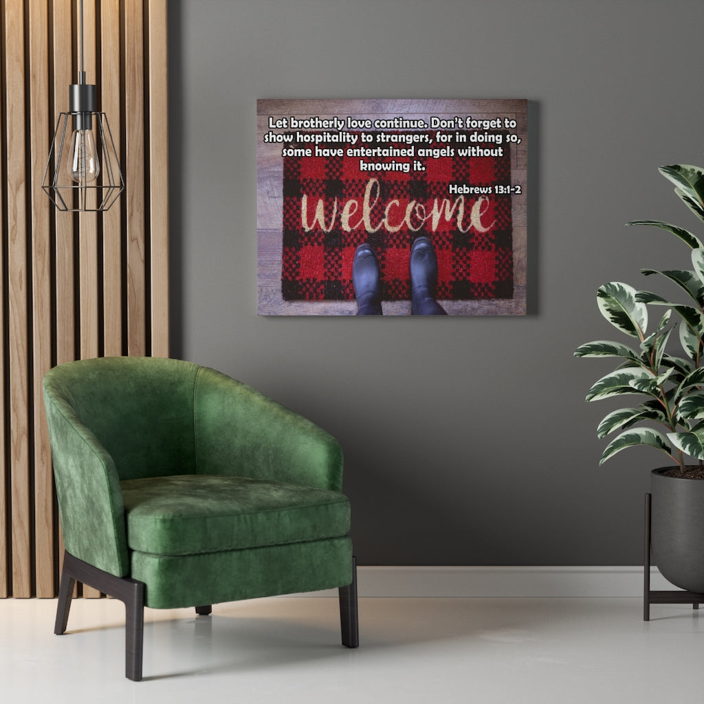Scripture Walls Brotherly Love Hebrews 13:1-2 Bible Verse Canvas Christian Wall Art Ready to Hang Unframed-Express Your Love Gifts