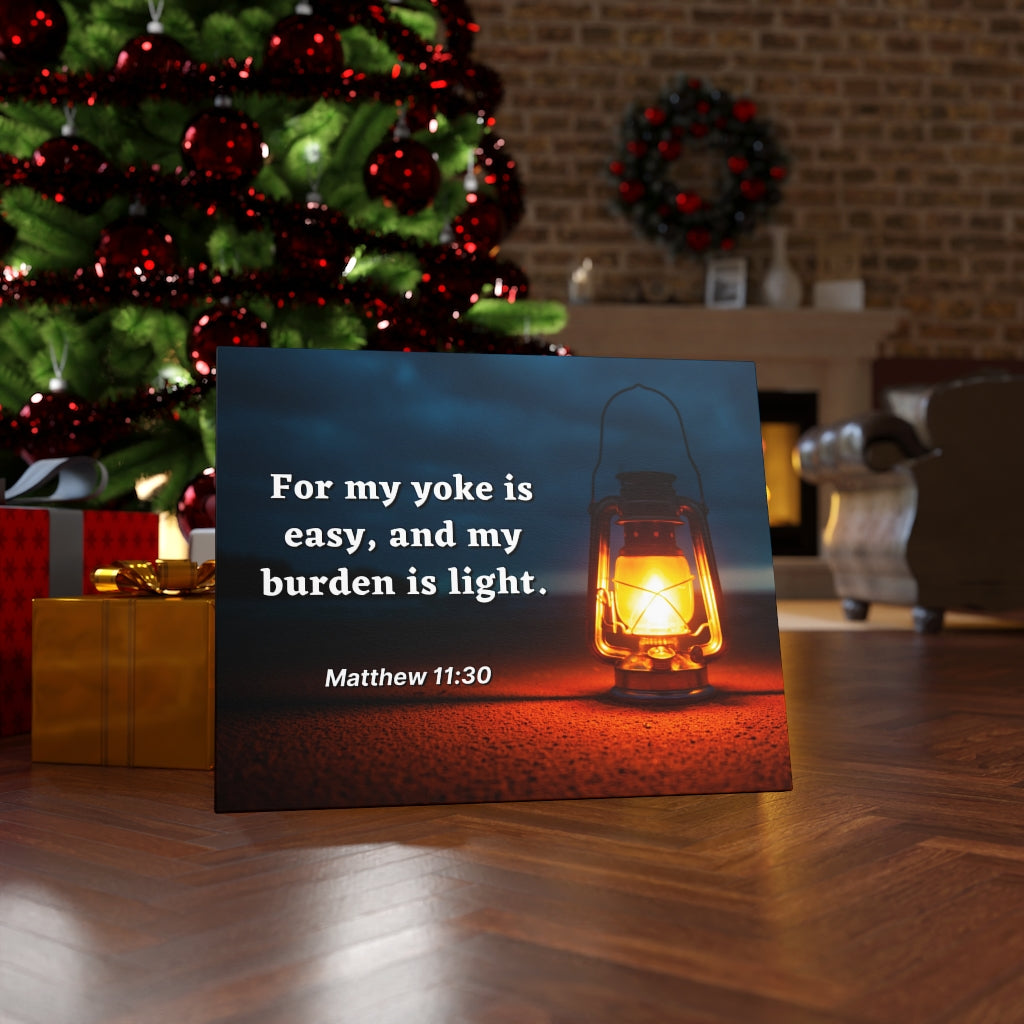 Scripture Walls Burden Is Light Matthew 11:30 Bible Verse Canvas Christian Wall Art Ready to Hang Unframed-Express Your Love Gifts