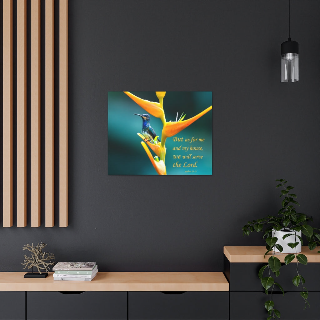 Scripture Walls But As For Me Joshua 24:15 Bible Verse Canvas Christian Wall Art Ready to Hang Unframed-Express Your Love Gifts