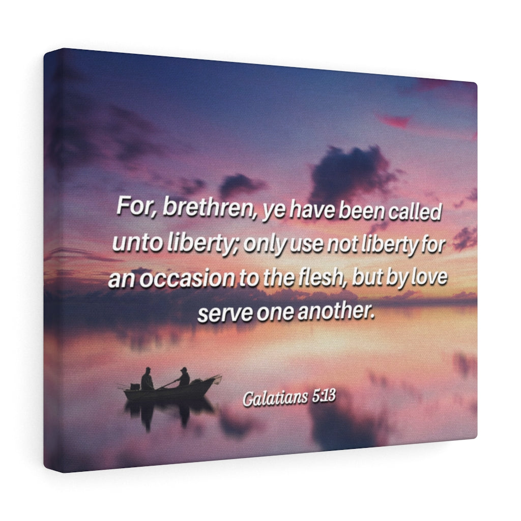 Scripture Walls But By Love Galatians 5:13 Bible Verse Canvas Christian Wall Art Ready to Hang Unframed-Express Your Love Gifts
