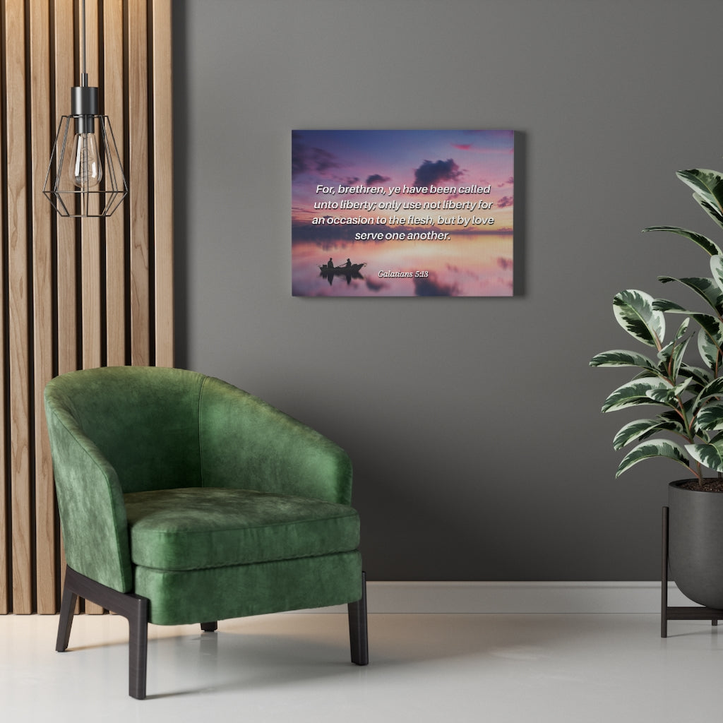 Scripture Walls But By Love Galatians 5:13 Bible Verse Canvas Christian Wall Art Ready to Hang Unframed-Express Your Love Gifts