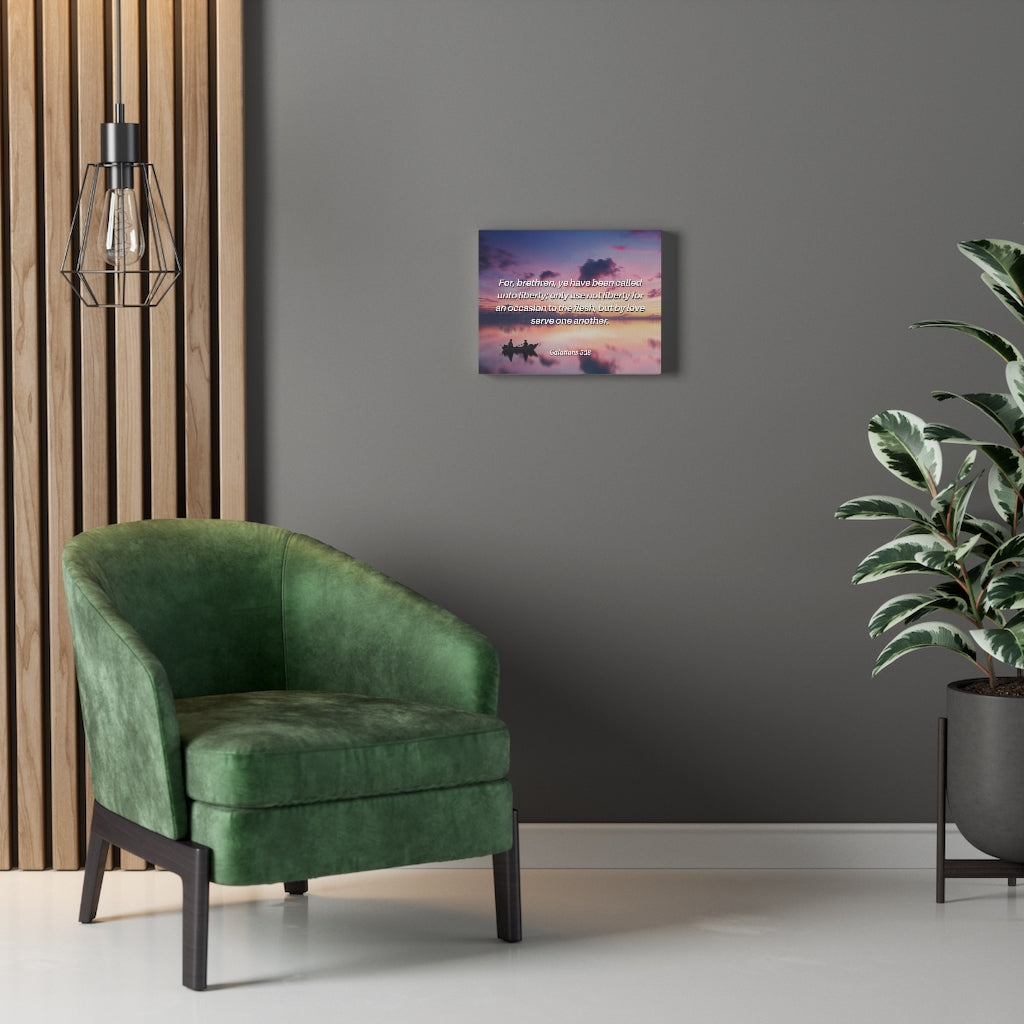 Scripture Walls But By Love Galatians 5:13 Bible Verse Canvas Christian Wall Art Ready to Hang Unframed-Express Your Love Gifts