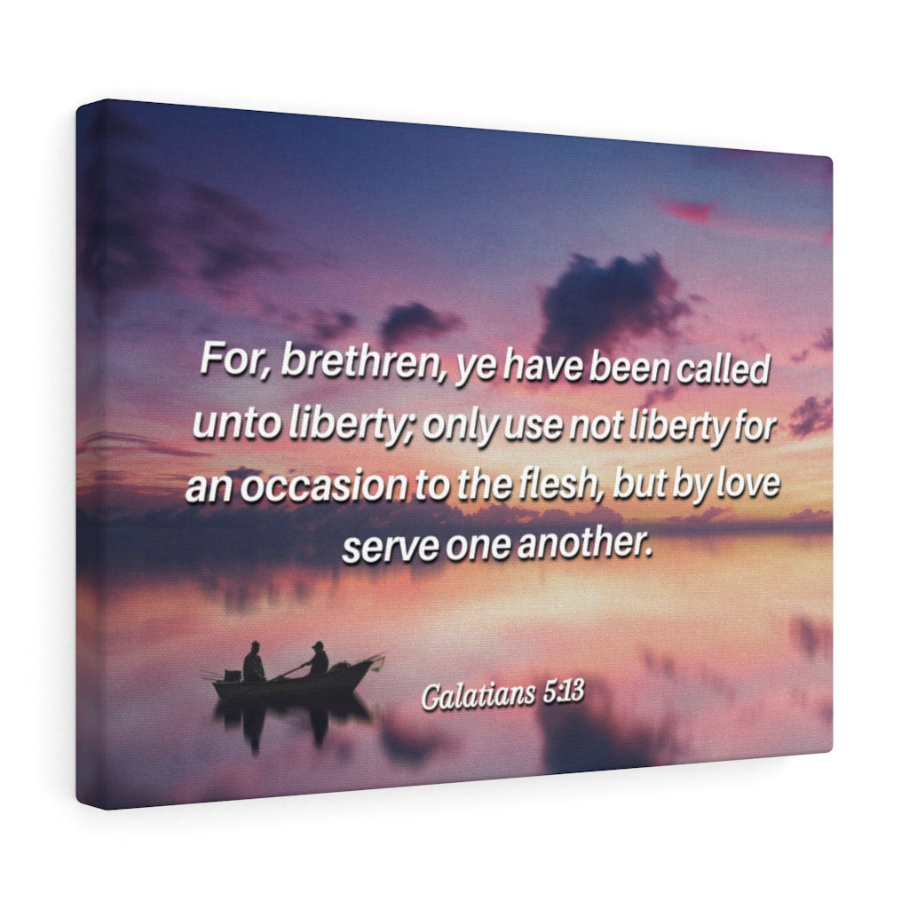 Scripture Walls But By Love Galatians 5:13 Bible Verse Canvas Christian Wall Art Ready to Hang Unframed-Express Your Love Gifts