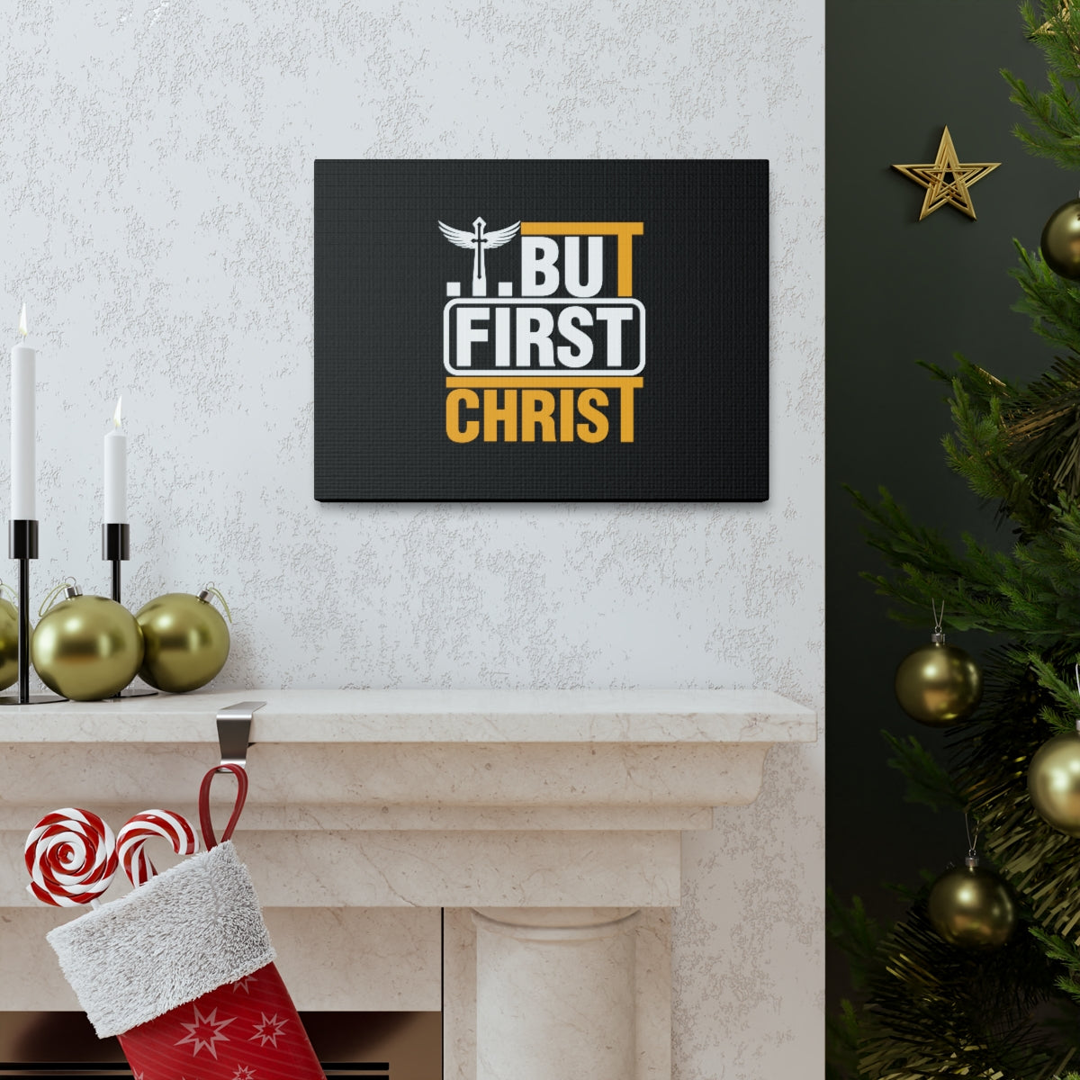 Scripture Walls But First Christ Matthew 6:33 Christian Wall Art Bible Verse Print Ready to Hang Unframed-Express Your Love Gifts
